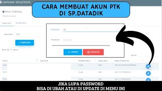 CARA BUAT AKUN PTK BARU DI SPDATADIK  GURU DAN TENDIK HARUS PUNYA AKUN PTK [upl. by Heidy]