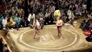 Yokozuna Hakuho 140  Ozeki Kisenosato 131  Sumo  Natsubasho 2013 [upl. by Gowrie]