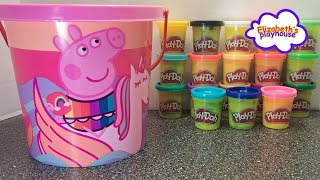 Fun With PlayDoh And Peppa Pig Toys [upl. by Sremmus]