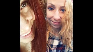 Bleaching Dark Red Hair to Blonde  AT HOME [upl. by Posner]