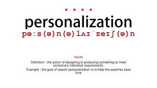 How to pronounce personalization  Vocab Today [upl. by Shiau]