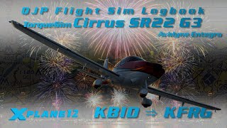 XPlane 12  TorqueSim Cirrus SR22 G3  Block Island to Farmingdale Log 067 [upl. by Gersham]