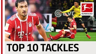 Top 10 Best Tackles 201718  Hummels Vidal Sokratis amp More [upl. by Rosenkrantz]