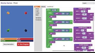 STEM Coding and Games  Blockly Games  Pond  Level 10 2 [upl. by Melany]