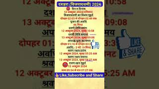 Dussehra Kab Hai 2024 Vijayadashmi 2024 Date  Dussehra 2024 Date Time Muhurat  दशहरा कब है [upl. by Neeliak436]