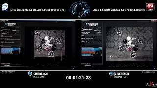 Q6600 vs FX 8350 vishera test Cinebench 115 [upl. by Nynahs]