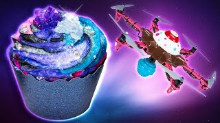 How to Make Galaxy Cupcakes and CUPCAKE DRONE Delivery [upl. by Cletis]