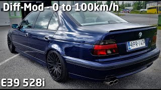 0100kmh Acceleration  BMW E39 528i M52B28  060mph [upl. by Nevaeh848]