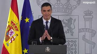 Sánchez ya en España pide a los ciudadanos extremar la seguridad [upl. by Douty]