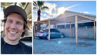 Building a 2 Car Carport for 600 Full Timelapse with Tips amp Tricks DIY [upl. by Yrrak]