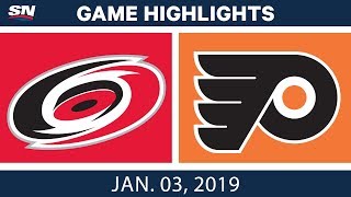 NHL Highlights  Hurricanes vs Flyers  Jan 3 2019 [upl. by Feodora]