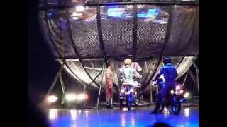 Chinese Acrobats Riding Eight Motorcycles Inside a Sphere [upl. by Nizam]