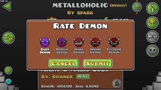 metalloholic by spark 100  geometry dash 22 weekly demon [upl. by Susej]