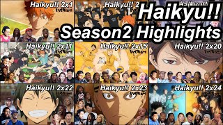 Haikyu Season 2 Reaction Highlights  Great Anime Reactors  【ハイキュー】【海外の反応】 [upl. by Sirromaj32]