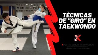 Técnicas de GIRO en Taekwondo Spinning kicks in Taekwondo [upl. by Bekaj]