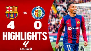 BARCELONA DESTROZA al GETAFE 40  RAPHINHA y KOUNDE MODO DIOS [upl. by Annodam]