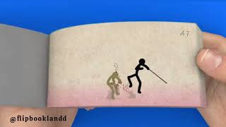 Epic Stickman Flip Book Fight  Spear Duel Animation [upl. by Enaasiali]