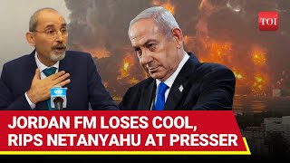 Viral Jordan FM Jumps In To Answer Netanyahu High Drama At UN Press Conference [upl. by Daitzman425]