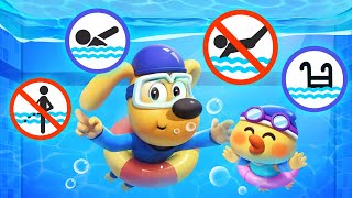 Sheriff Learns Safety Rules in the Pool  Police Cartoon  Kids Cartoon  Sheriff Labrador  BabyBus [upl. by Postman]