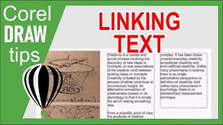 Linking text boxes in CorelDraw [upl. by Stanleigh168]