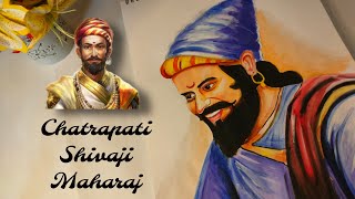 Chatrapati Shivaji Maharaj Drawing  Painting Of Shivaji Maharaj  viralvideo art shiv [upl. by Uahc]