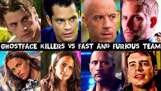 SCREAM KILLER FIGHTS  CLASH OF GHOSTFACE KILLERS VS FAST amp FURIOUS CREW  TEAM VS TEAM [upl. by Aron]