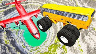 Throwing School Busses At Red Tasticola Airplane Leap Of Death BeamNG Drive [upl. by Yablon177]