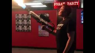 Elon Musk showing his flamethrower off to Joe Rogan [upl. by Leilani]