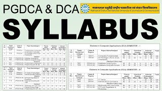 Syllabus  PGDCA and DCA  Makhanlal Chaturvedi University Bhopal  PGDCA and DCA Subjects [upl. by Nosloc]