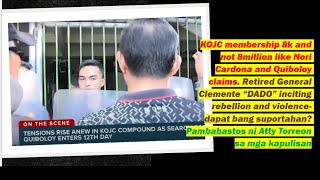 KOJC members 8K lang and not 8 millions Retired Gen Clemente inciting rebellion and violence [upl. by Ikcim]