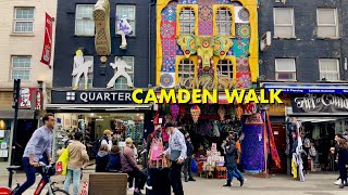 Camden Town Walking Tour  Pubs Market Venues History 4K [upl. by Tobe]