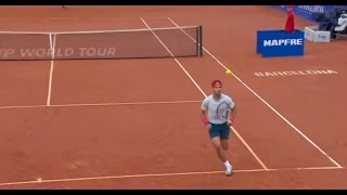 2013 ATP Barcelona Final  Amazing Rafael Nadal Tweener v Nicolas Almagro [upl. by Pillihp]