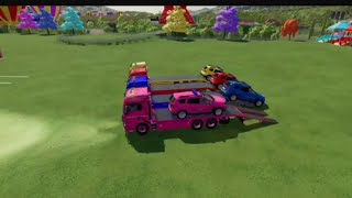 Double Flatbed Trailer Truck vs Speedbumps Train vs Cars BeamngDrive  Flatbed Traile [upl. by Kolivas]