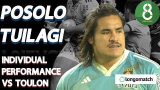 POSOLO TUILAGI VS TOULON  INDIVIDUAL PERFORMANCE  USAPRCT rugby Top14 [upl. by Lavena]