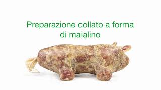 salumi fatti in casa  preparazione salame a forma di maialino insaccato con il budello collato [upl. by Lilybelle]