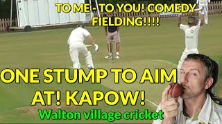 COMEDY FIELDING  Ash kicks it in the air and Kharoom slaps the rebound for FOUR  VILLAGE CRICKET [upl. by Anabelle]