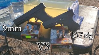 9mm VS 357 sig in ballistics gel [upl. by Awra]