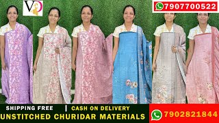 UNSTITCHED CHURIDAR MATERIALSonlineshopping churidarmaterials CM204VITARA DESIGN KOTHAMANGALAM [upl. by Cinomod]