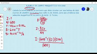 EJEMPLO DE CAMPO MAGNÉTICO EN UNA BOBINA [upl. by Sibilla]