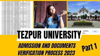 Tezpur University pg admission and documents verification process 2023 [upl. by Fernandez]