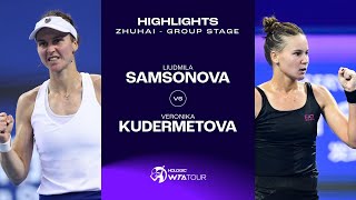 Liudmila Samsonova vs Veronika Kudermetova  2023 Zhuhai Group Stage  WTA Match Highlights [upl. by Agate]