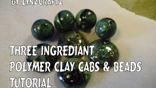 diy polymerclay 3 ingredient Rolled Inclusion cabochons [upl. by Danice907]