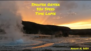 Spouter Geyser at Sunset  Time Lapse yellowstonenationalpark geyser sunset [upl. by Colbert]