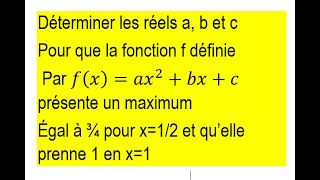 Extrémum dune fonction maximum Première S [upl. by Belter]