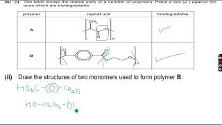 ALevel Chemistry Polymerisation Part 17 [upl. by Ayam]