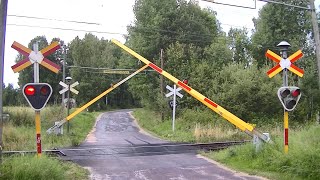 Spoorwegovergang Avesta Krylbo S  Railroad crossing  Järnvägsövergång [upl. by Arvonio]