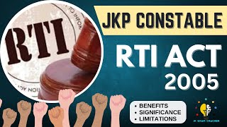 RTI  Right to Information Act 2005 II RTI Amendment Act 2019 II JKP CONSTABLE EXAM II GK JampKUT [upl. by Landan]