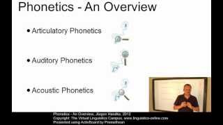 PHO101  Phonetics Overview [upl. by Annirac]