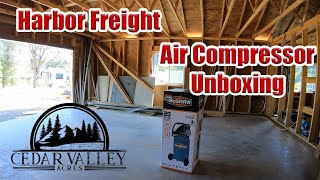 Harbor Freight  McGraw Air Compressor unboxing [upl. by Esinart266]