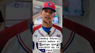 Andry Pérez aclaró a JIT el incidente tras ser golpeado por un bate premier12 beisbolcubano cuba [upl. by Zedekiah]